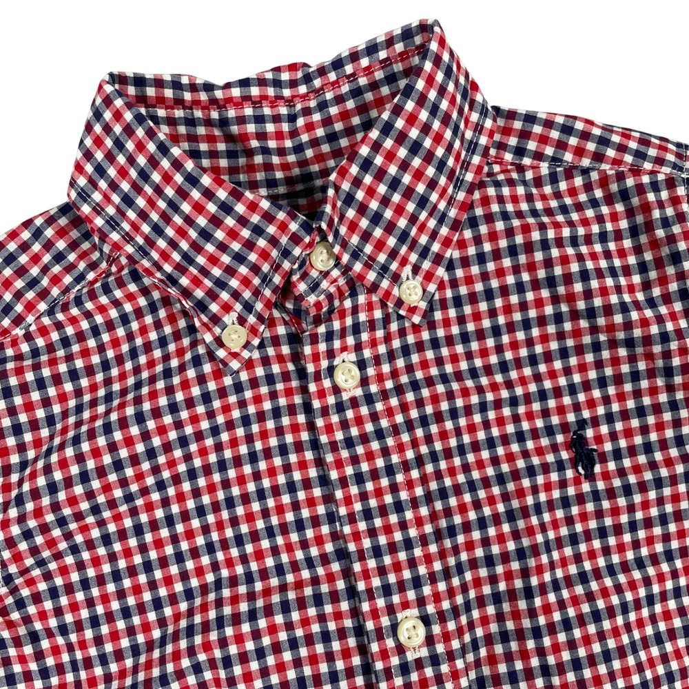 Ralph Lauren Shirt Kids 3/3T Red Gingham Button Down Long Sleeve Cotton Pony